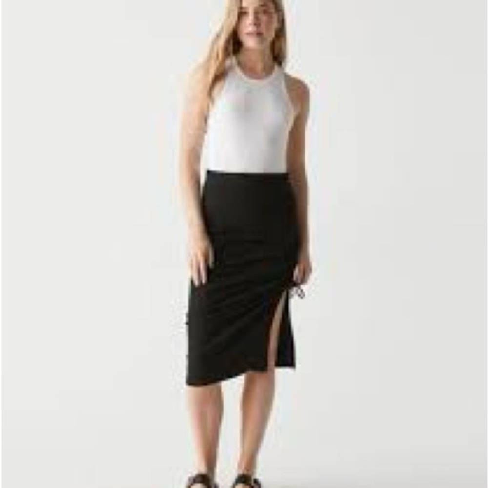 Michael stars Lisa Marie midi black Pencil Skirt with side ties, XL